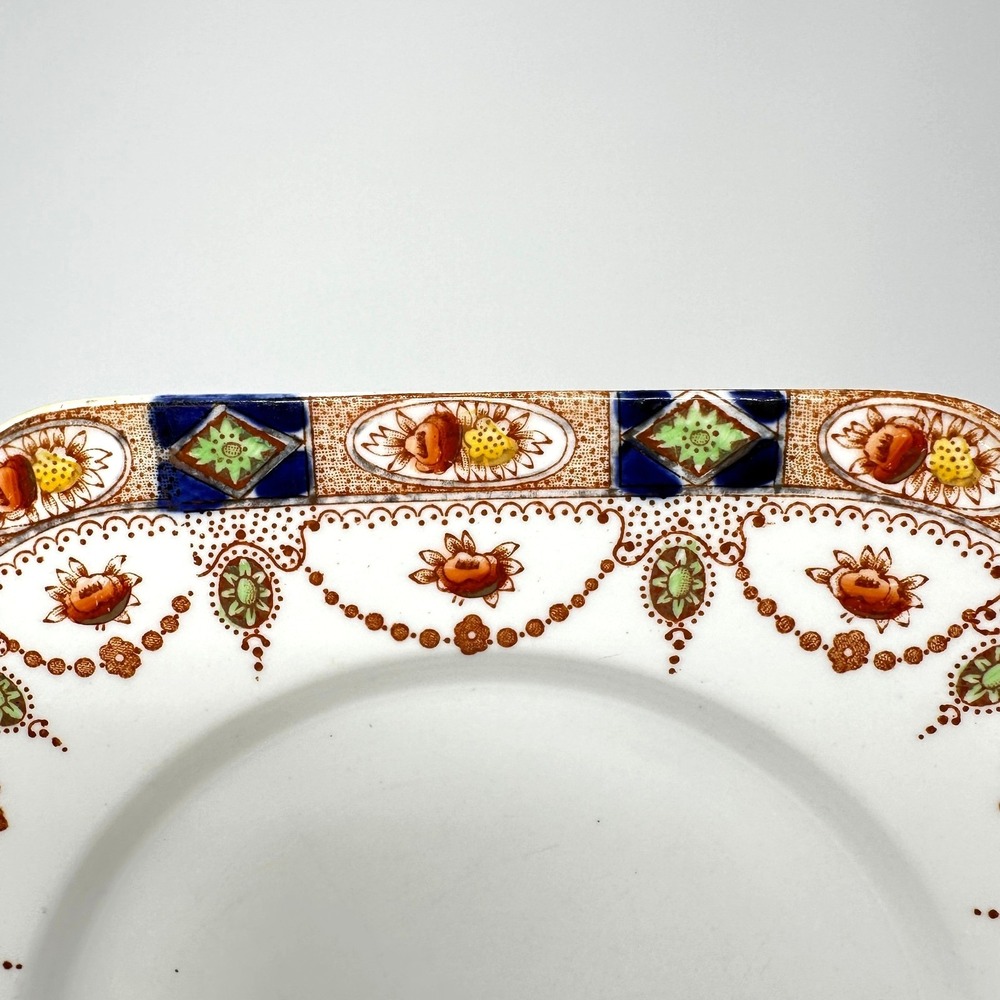 Vintage Gladstone China Imari Floral Square Plate 9 Inch England - Picture 3 of 12
